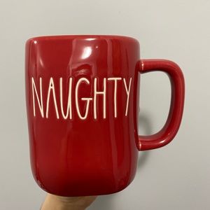 Rae dunn naughty and nice red mug